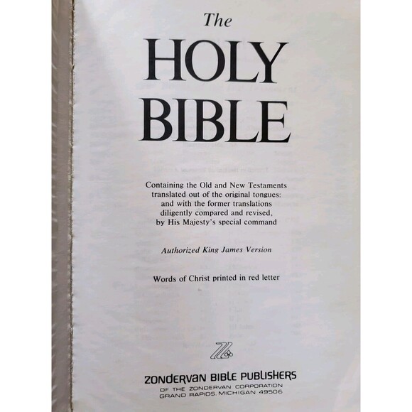 Holy Bible King James Book Version Helps Red Letter 1989 Zondervan Inscribed - Picture 8 of 9